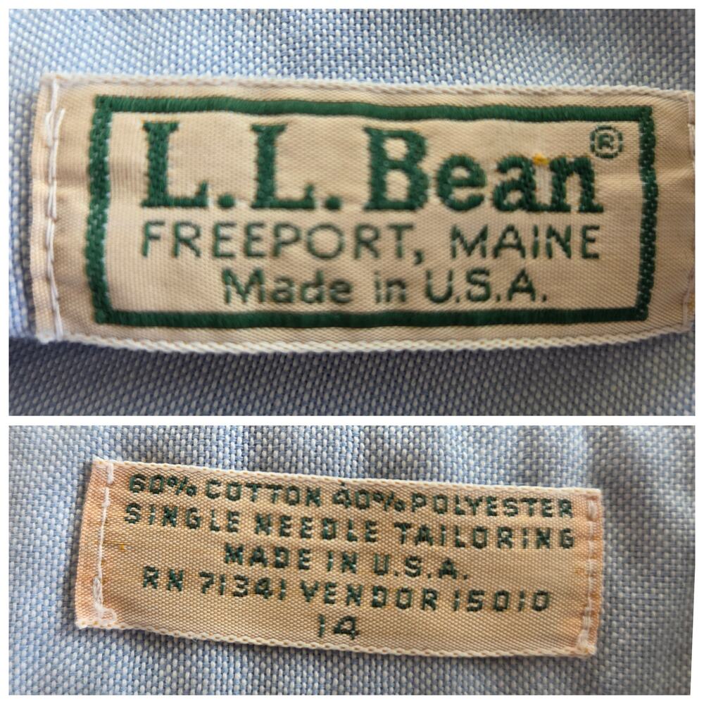 L.L. Bean Vintage Oxford Shirt Womens Large Blue Button Down Preppy 80s 90s USA - Picture 3 of 10